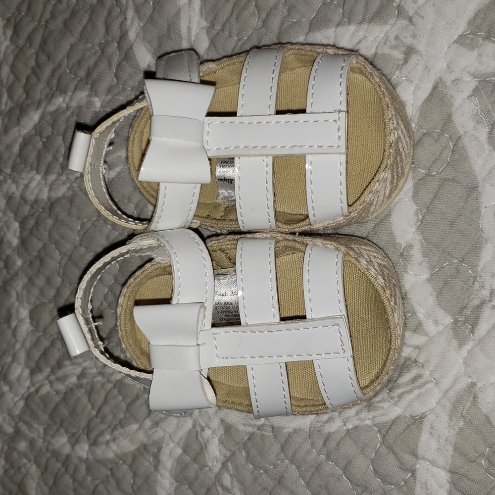 First steps baby girl white sandals